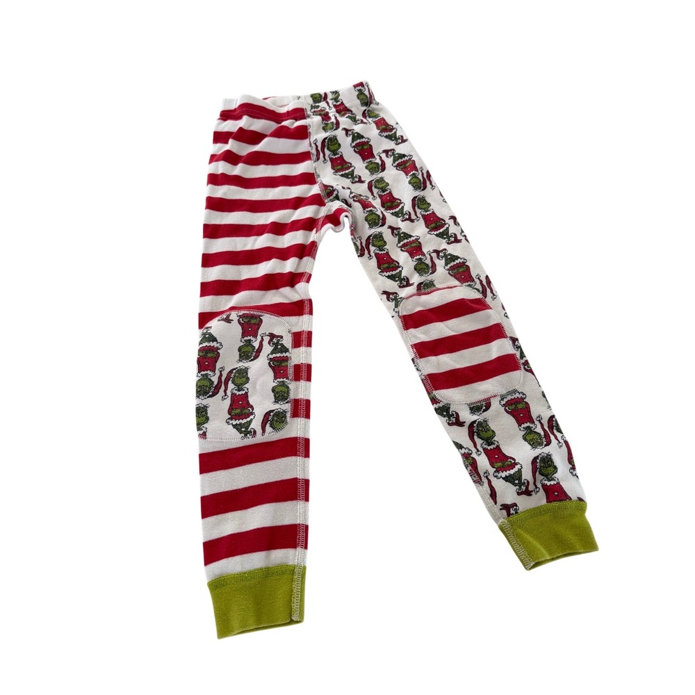 Hanna Andersson Grinch Organic Cotton Pajama Pants Red‎ White Stripe Kids Size 5
